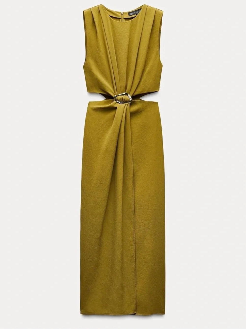 Zara Olive Cutout Maxi Dress with Ring Detail - Picture 1 of 7